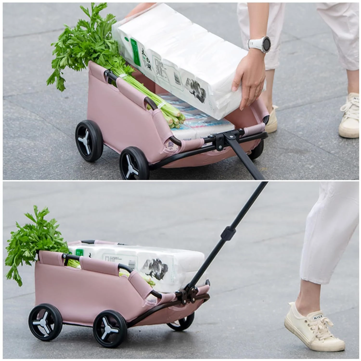 Title 3, Pet Stroller Dog Cat Trolley Outing Small Pet C...