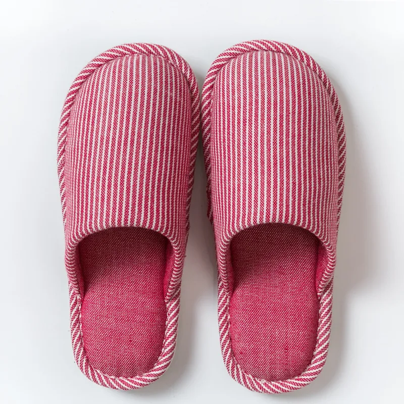Flax slippers for women, spring and autumn indoor couple home with lovely antiskid cotton hemp home pair of slippers sum — photo 8