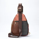 Bolsa de peito feminina em couro genuíno estilo étnico retrô, design vintage elegante e confortável, perfeita para transportar seus pertences com estilo. — foto 3
