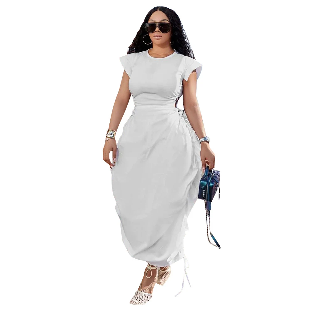 Title 22, Womens Clothing Round Neck Waist Trimming Bud ...