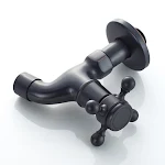 Black Antique Plum Hand Wheel Mop Pool Faucet delivers elegant design with precise water control, enhancing your pool ex — photo 1
