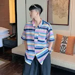 New Summer Tropical Striped Lazy Atmosphere Casual Shirt, Perfect for Relaxed Days, Lightweight and Comfortable, Ideal f — photo 16