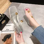 Pantofole con tacco alto Estate Nuovo trend moda coreana Versione elegante e confortevole per donne Perfette per l'estate — foto 1