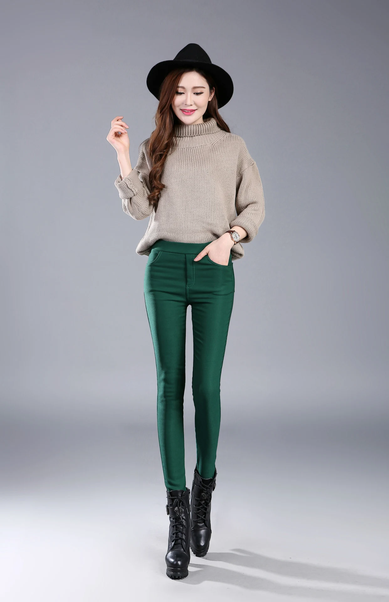 Winter Fleece-lined Thick Leggings Colorfast Plus Size Tapered Pants Warm and Comfortable for Cold Weather Versatile Fit — photo 8