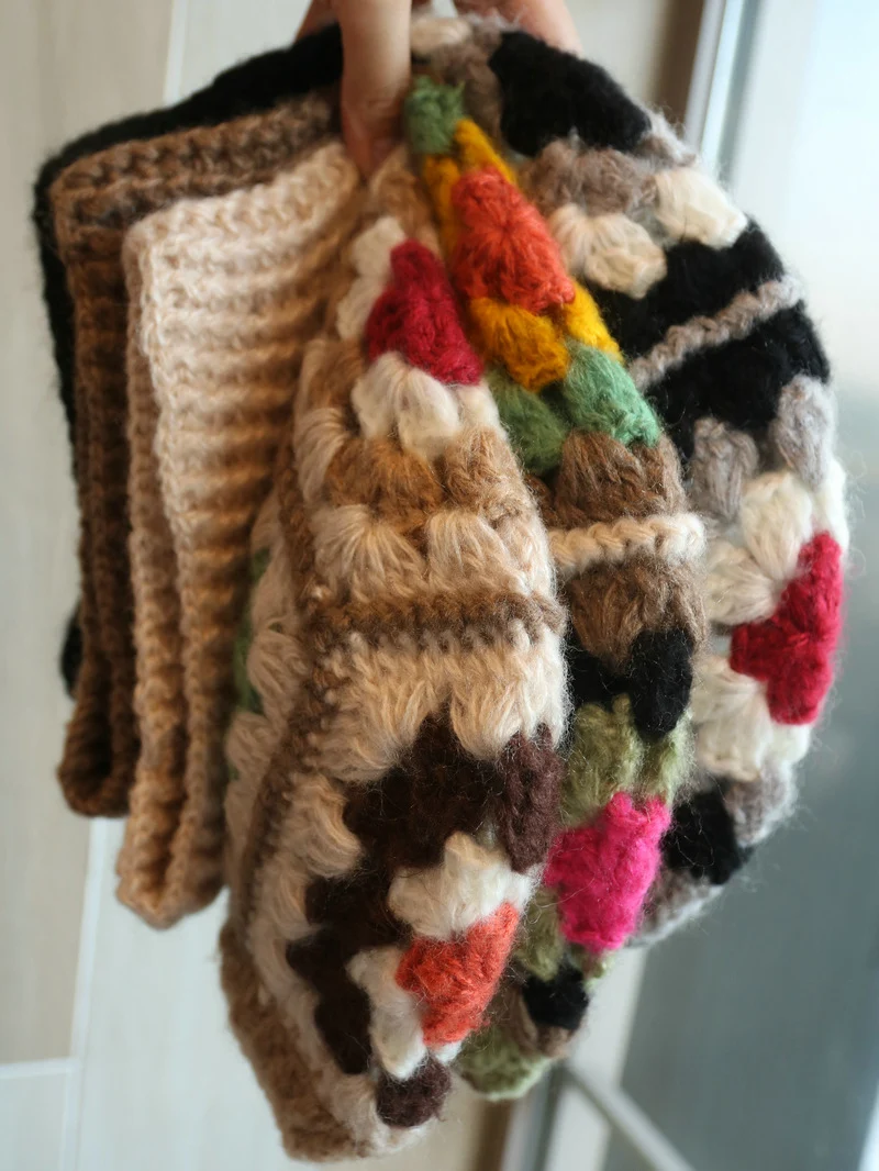 Title 11, Mohair contrasterende kleur Nis Handgehaakt geb...