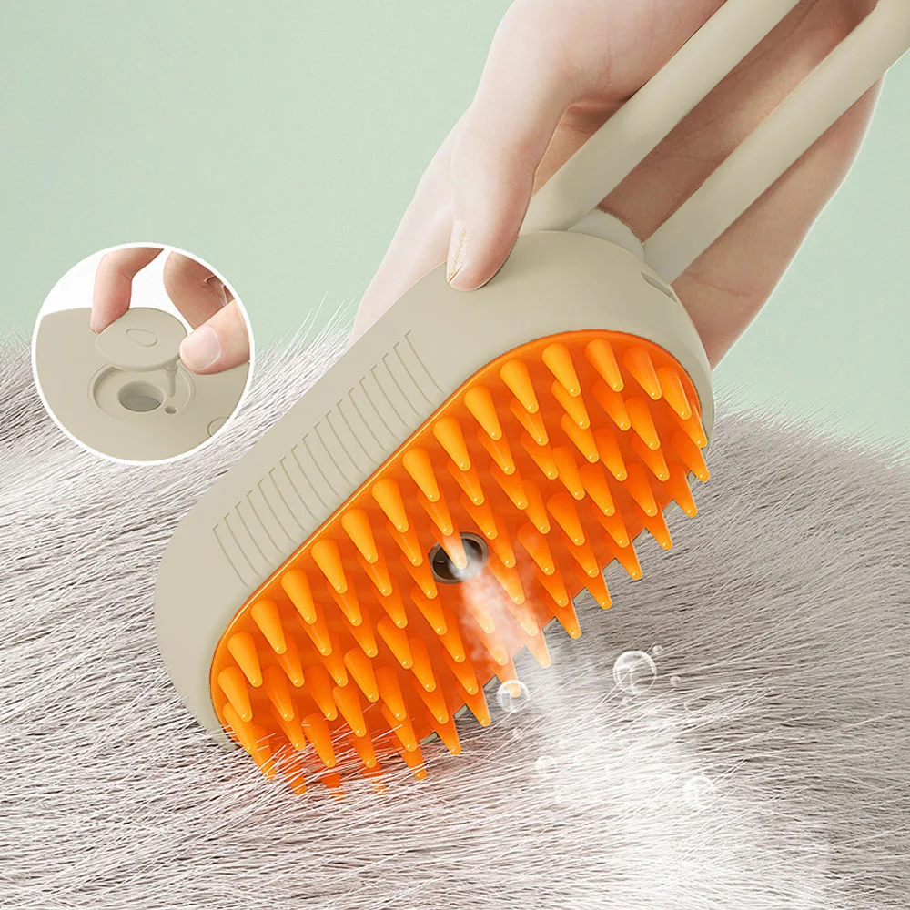 Title 2, Pet Steam Brush Cat Dog Cleaning Steamy Spray M...