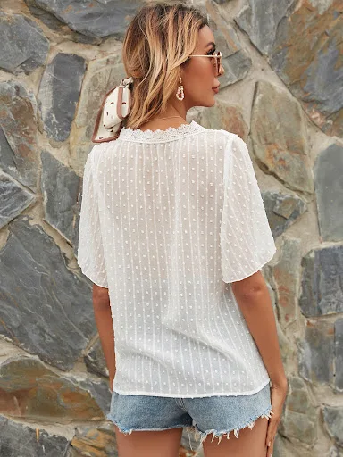 Title 8, Womens Loose Solid Color Small Chiffon Sequin ...