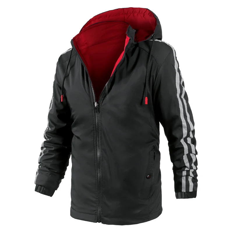 Jaqueta com capuz de algodão Plus Size masculina, casual dupla face. Conforto e estilo para o dia a dia. Perfeita para diversas ocasiões. — foto 4