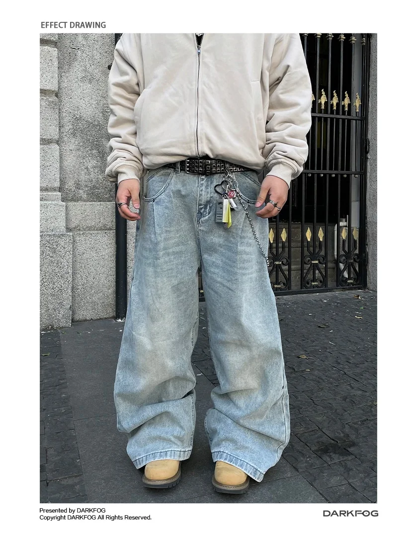 Title 3, Amerikaanse Style Jeans met Dubbele Schuine Plo...