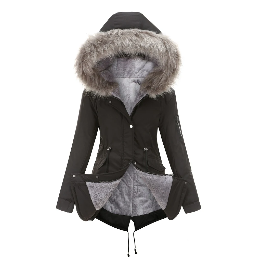 Title 8, Large fur collar padded womens jacket, offerin...
