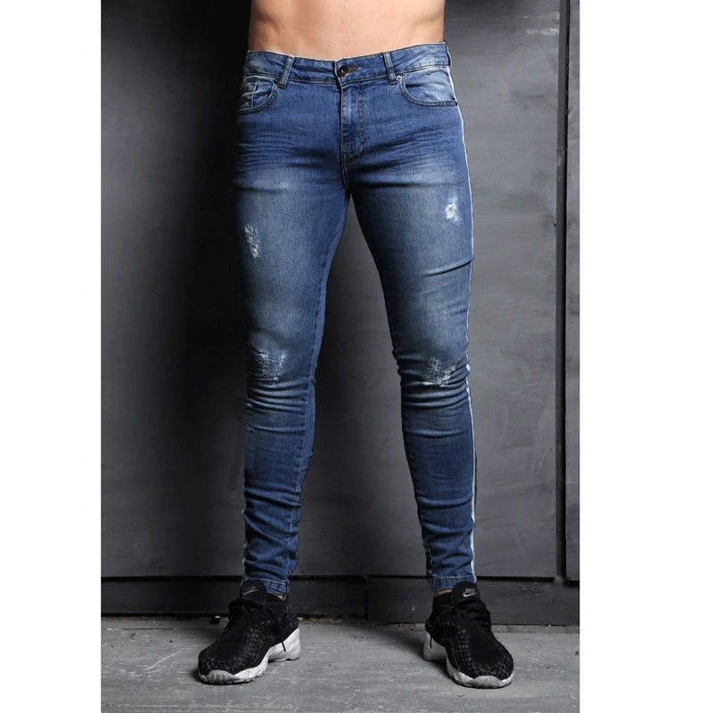 Wish Jeans For Men New Fashion Knee Holes Modern Fit Comfortable Style Trendy Look Perfect for casual wear and a fashion — photo 3