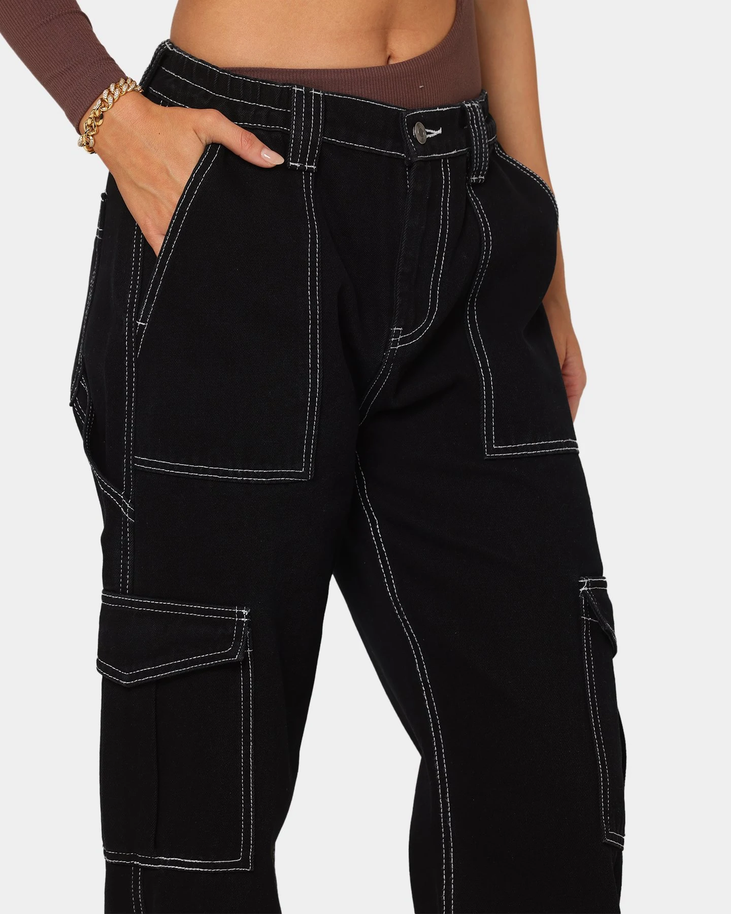 Pantalones de trabajo de mujer cintura alta holgados anchos de pernera ancha Sueltos cómodos y elegantes ideales para el trabajo y el uso diario — foto 5