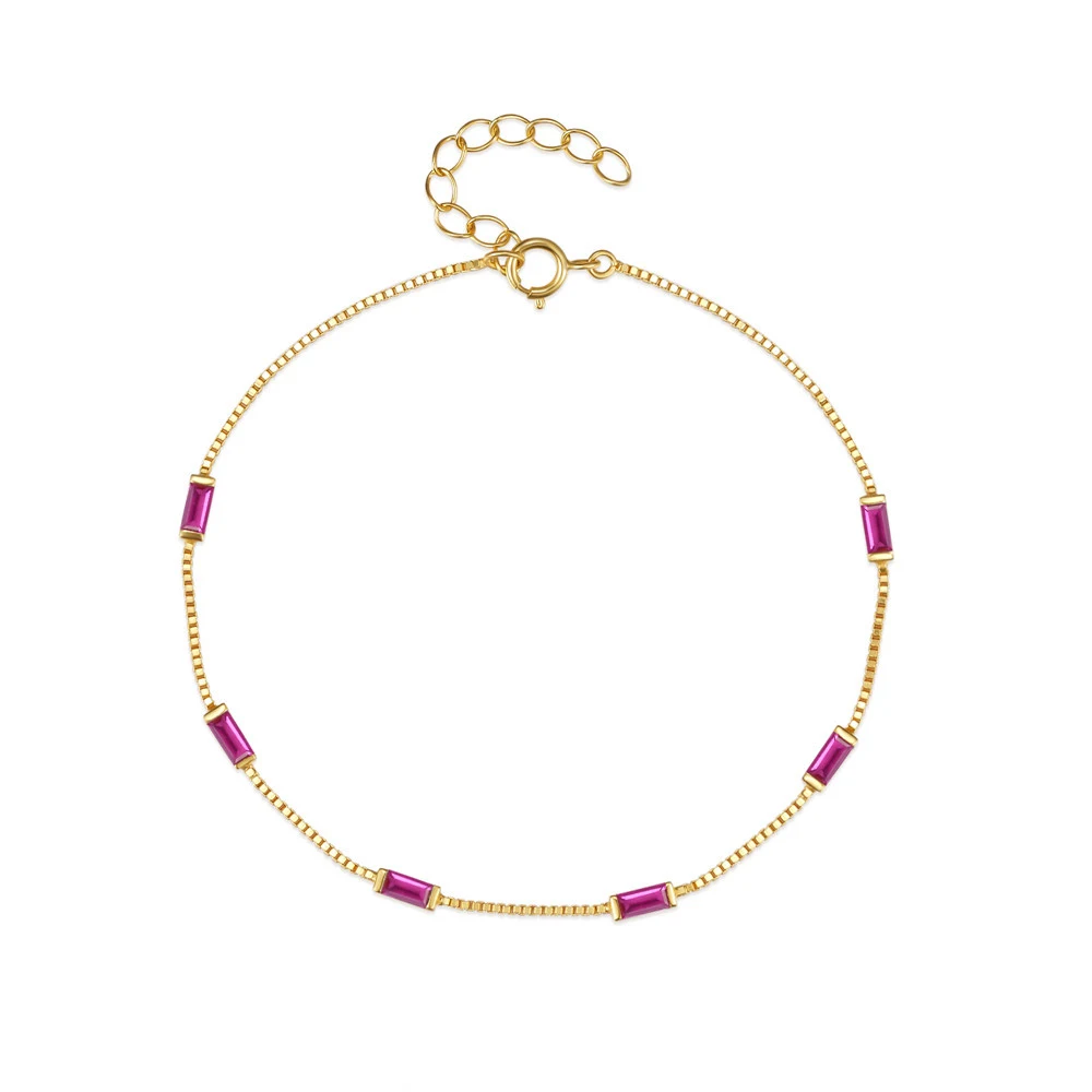 Pulseira Fenglan de zircônia, prata esterlina, design simples, luxo leve e especial, com toque de cor. Perfeita para realçar seu visual. — foto 4