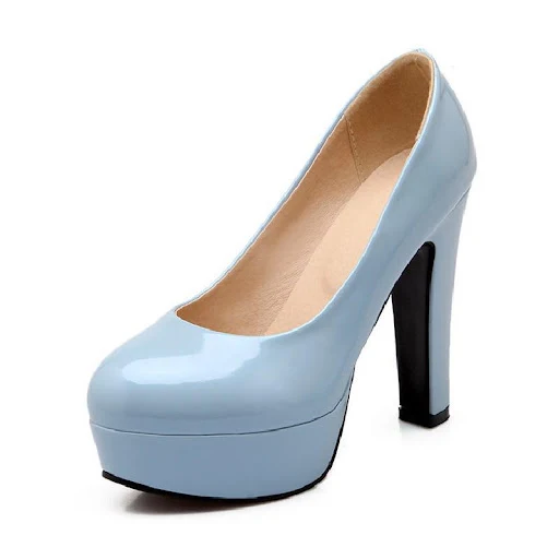 Title 2, Light brown large size platform patent leather ...