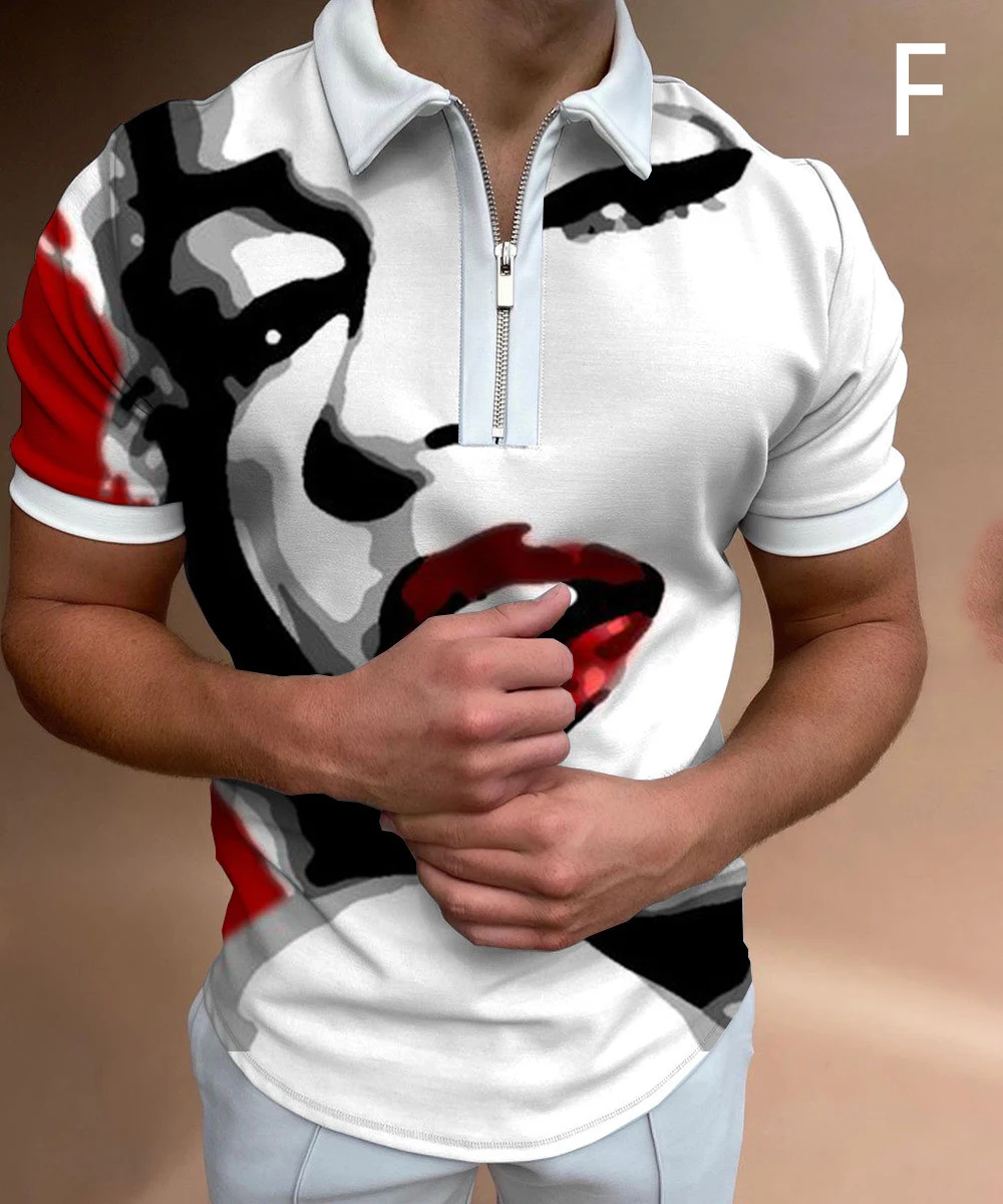 Camisetas masculinas de manga curta com estampa de arte facial. Estilo streetwear para homens. Conforto e design moderno para um visual único. — foto 12