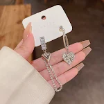 Orecchini lunghi con frange e zirconi in argento 925, un accessorio elegante per illuminare il tuo viso e completare il tuo look. — foto 53