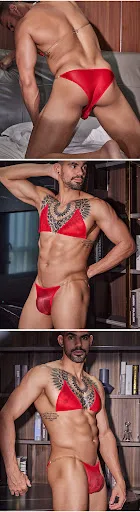 Title 6, New Mens Thin Transparent Sexy Three-point Sui...