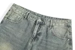Witte straight jeans voor heren, gewassen look, street style, comfortabele pasvorm, perfect voor een moderne en casual outfit. — foto 2