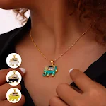 Colar de aço titânio com pingente de design de elefante, material de cobre com toque especial, um acessório elegante e único. — foto 6