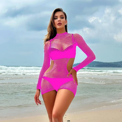 Title 1, Roupas femininas de manga comprida vazadas em r...