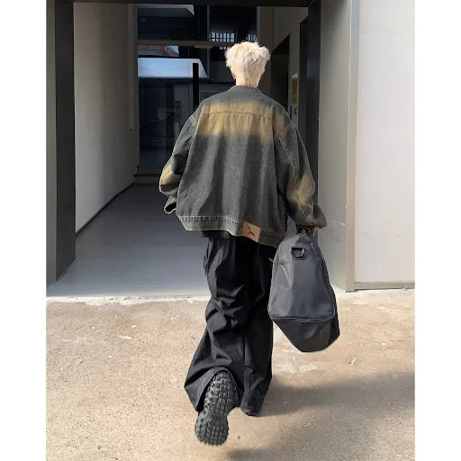 Title 3, Retro American Denim Coat Loose Jacket. Relaxed...