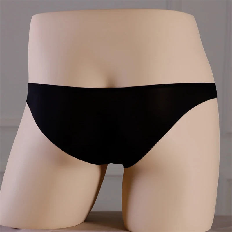 Cuecas masculinas sem costura de seda gelada, cintura baixa, toque nude, leves e transparentes. Conforto e liberdade. — foto 4