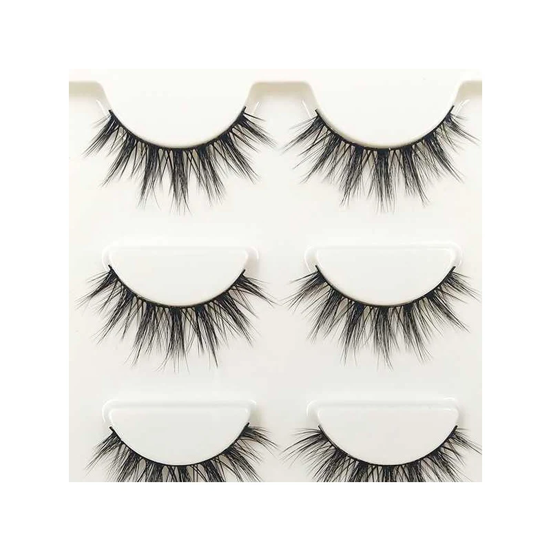 Handmade Natural Cross False Eyelashes with Japanese Cotton Thread Stem, Nude Makeup, Realistic 3D False Eyelashes for a — photo 4