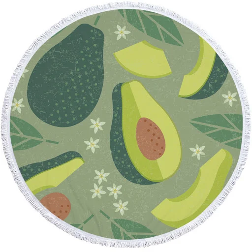 Title 8, Avocado round beach towel for ultimate comfort....
