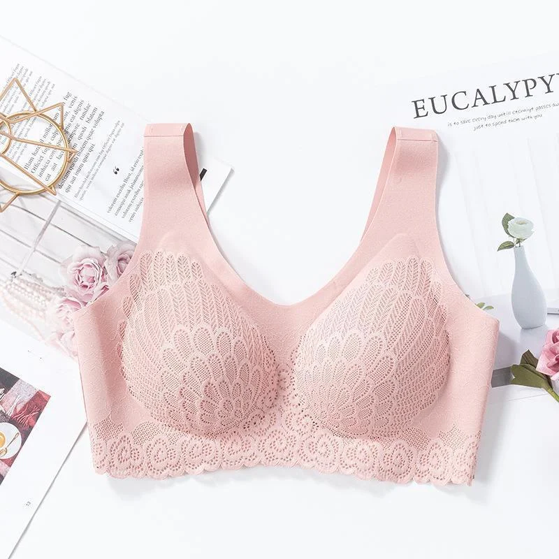 Title 4, No steel ring latex lace bra for women. Everyda...