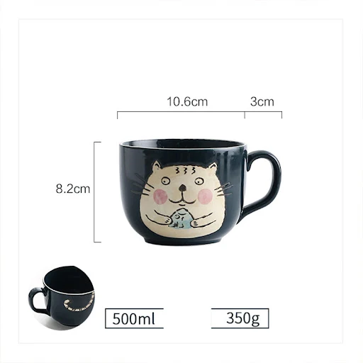 Title 16, Large Capacity Ceramic Cup With Lid, Spoon Set ...