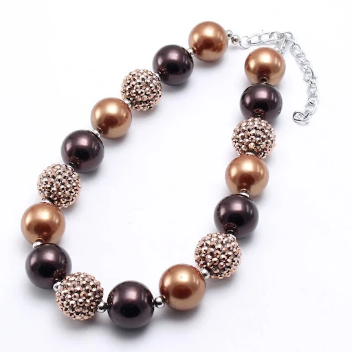 Title 6, Colar infantil DIY com bolas de strass de pérol...