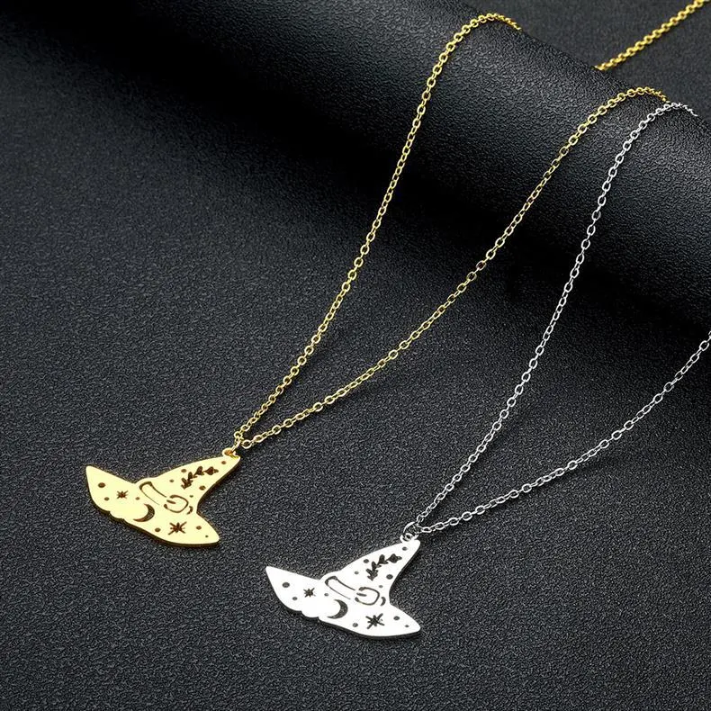 Colar com Pingente de Chapéu de Bruxa em Aço Inoxidável Adicione um toque mágico ao seu visual com este colar charmoso e durável — foto 7