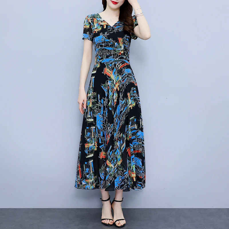 Title 7, Plus Size Chiffon Floral Dress for Curvy Women ...