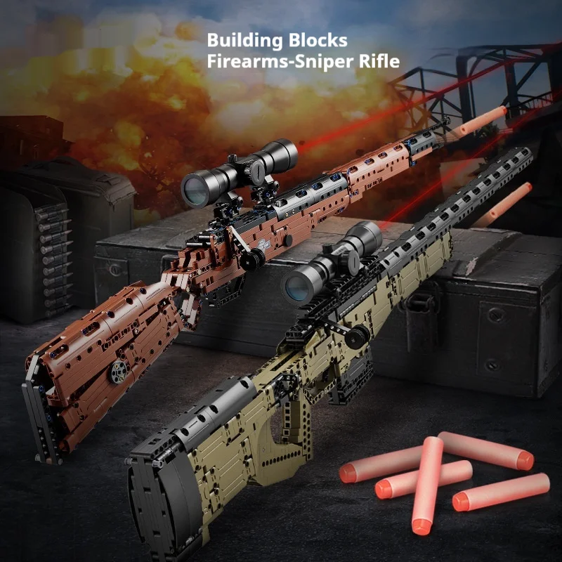 Fuzil de Precisão Robusto Montado com Blocos de Montar Puzzle. Construa e divirta-se! Desenvolve habilidades motoras e oferece uma experiência de jogo envolvente. — foto 6