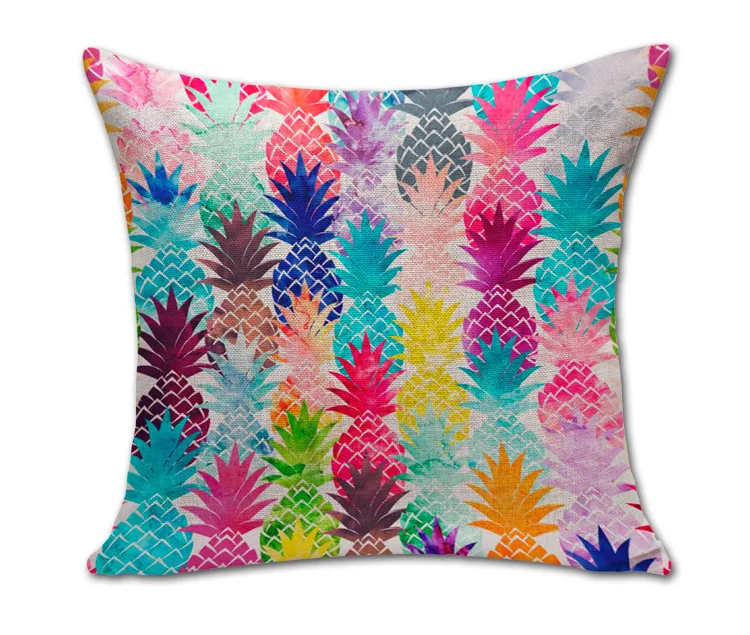 Almofada para sofá de casa ou escritório com estampa de abacaxi em algodão e linho, ideal para decoração e conforto, um toque especial. — foto 5