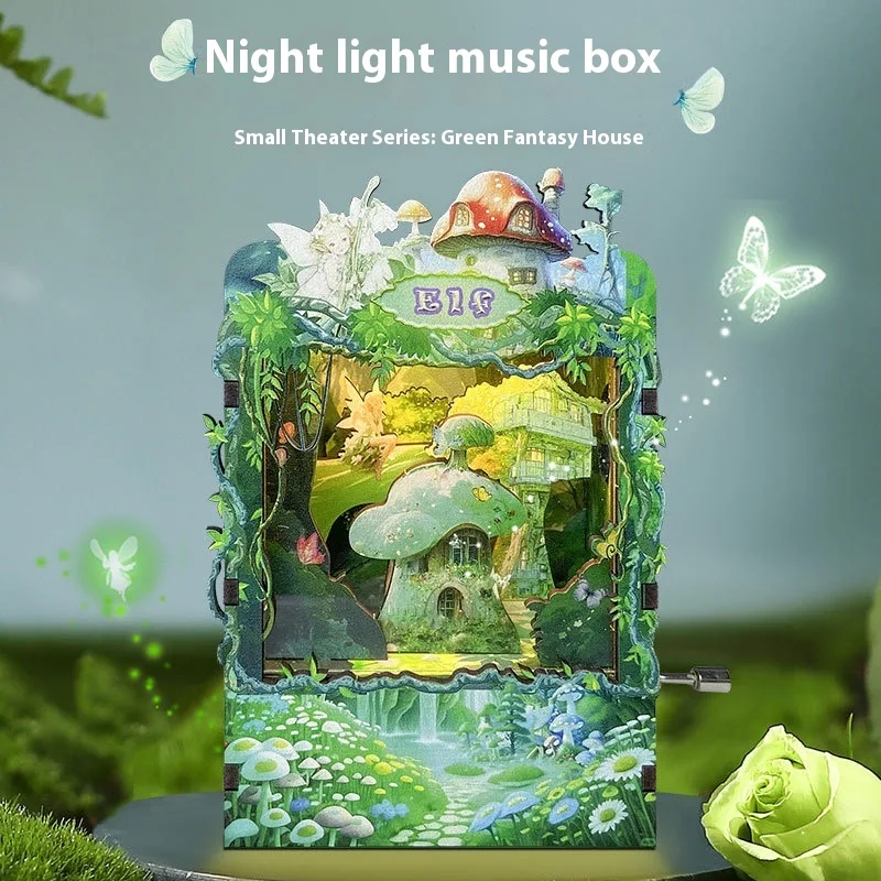 Caixa de Música Paisagem Urbana Puzzle 3D de Madeira Monte e ouça melodias! Um presente criativo e relaxante para amantes de quebra-cabeças e música. — foto 12