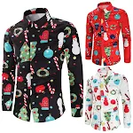 Heren shirt Sneeuwpop Kerstmis 3D digitale print lange mouw. Vier de feestdagen in stijl en comfort met dit shirt. — foto 16