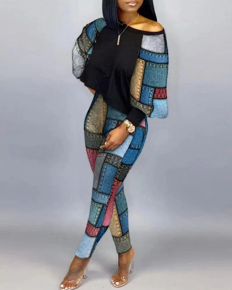 Title 7, Conjunto Casual Feminino com Manga Longa Decote...