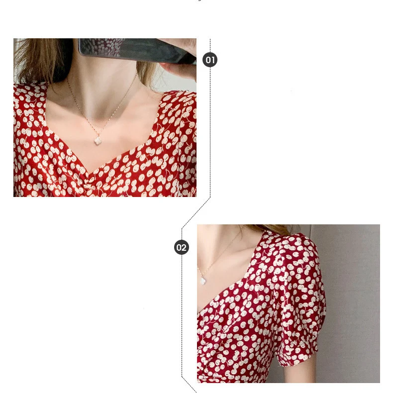 Retro lange rok met pofmouwen en een slanke taille. Creëer een elegante en flatterende look. Perfect voor een chique uitstraling. — foto 4
