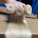 Cortina de Cabelo Liso Osso Falso Dourado — foto 5