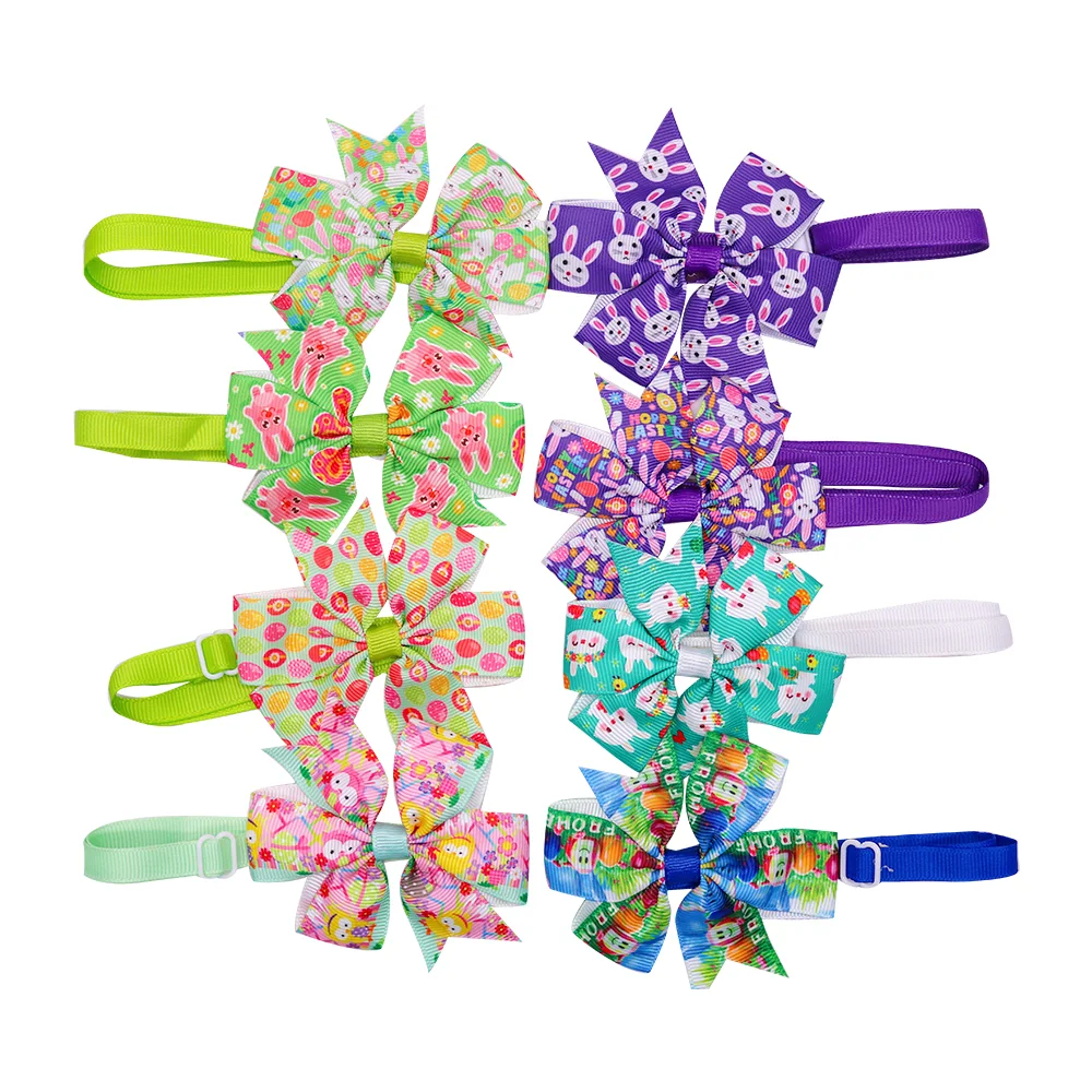 Title 8, 10pcs Easter Dog Bow Tie Rabbit Eggs Pattern Bo...
