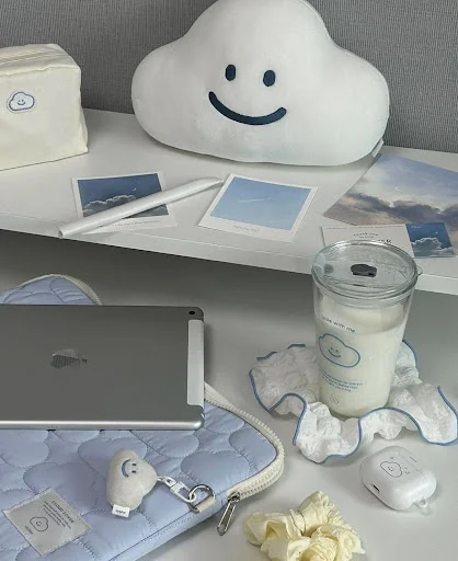 Title 5, Cute Cloud Embroidery Notebook Storage iPad Tab...