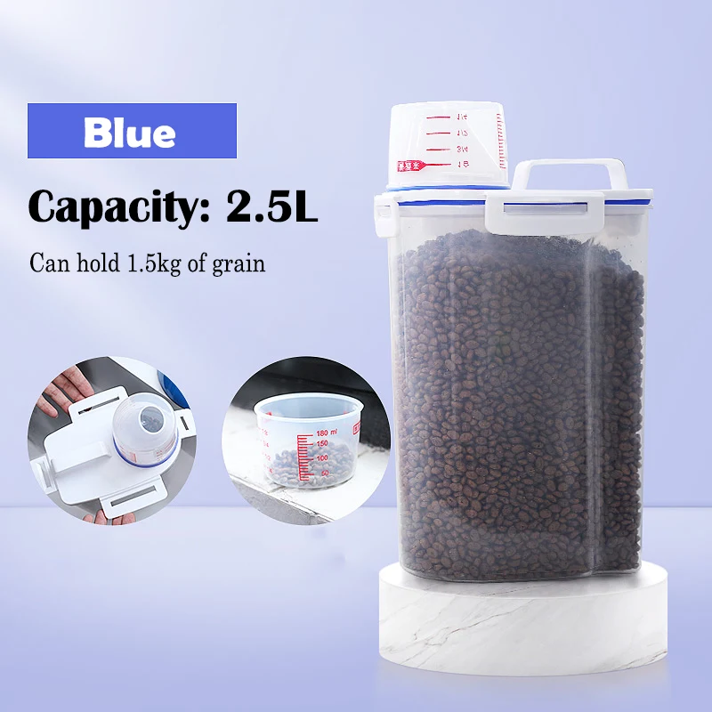 Sealed and moisture-proof cat food storage barrels for snacks. Keep your cat's treats fresh, dry, and free from pests wi — photo 1