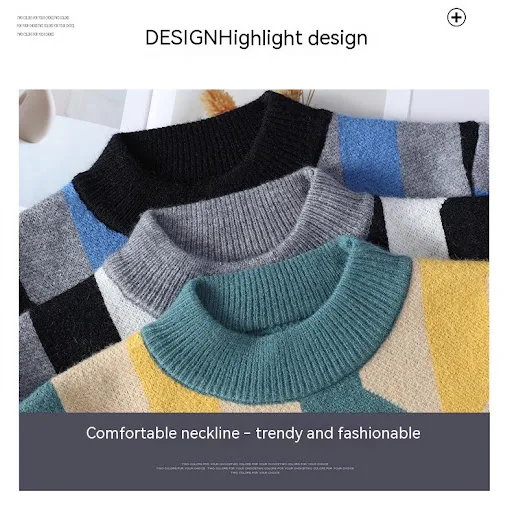 Title 5, Rundhals-Pullover für Herbst und Winter, cooler...