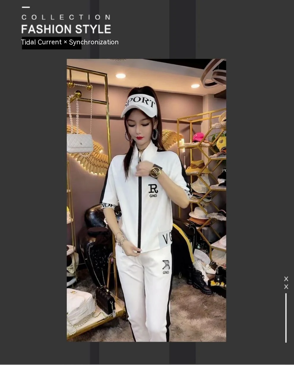 Women's Zipper Coat Two-piece Set with Letter Print and Stand Collar for a comfortable, stylish outfit. Perfect for ever — photo 13
