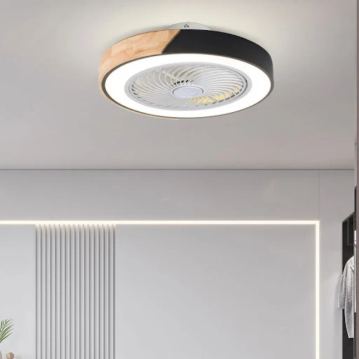 Title 4, Luminária pendente com ventilador elétrico invi...