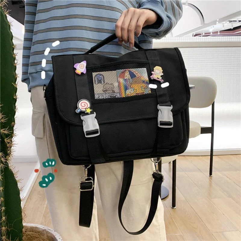 Mochila feminina de viagem ao ar livre, grande capacidade, para estudantes, portátil, de um ombro só, diagonal, ideal para viagens. — foto 9