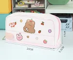 Large Capacity Canvas Pencil Bag, Cute Girl Design, perfect for school, organizing pens, pencils, and stationery supplie — photo 6