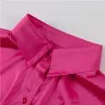 Elegante top sciolto alla moda casual a maniche lunghe con lacci in raso — foto 4