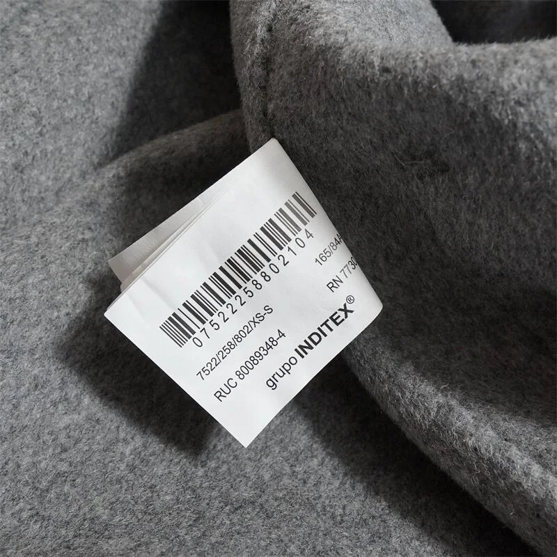 Gray collarless loose side slit belted lace-up long lazy woolen coat. A comfortable and stylish long coat perfect for ev — photo 4
